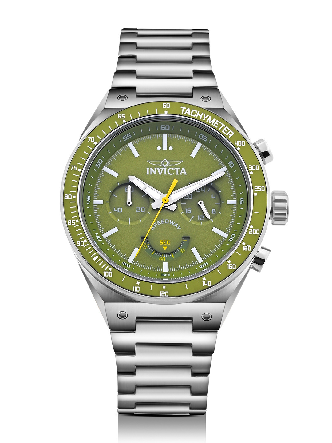 Invicta Men Speedway Round Dial & Stainless Steel Straps Analogue Tachymeter Watch 49380