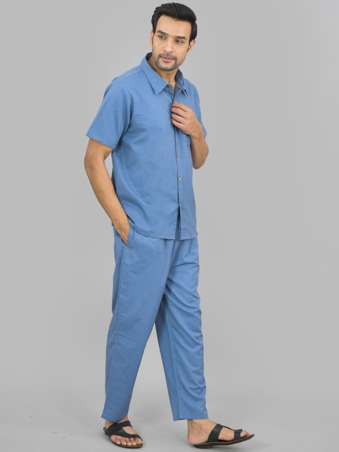 ETC X D To D Life Style Long Sleeves Pure Cotton Shirt With Trousers