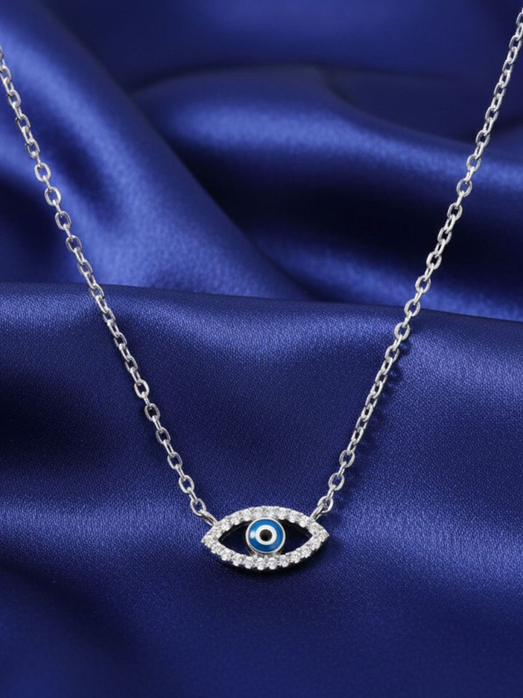 RACHIVA 925 Sterling Silver Evil Eye Pendant with Chain