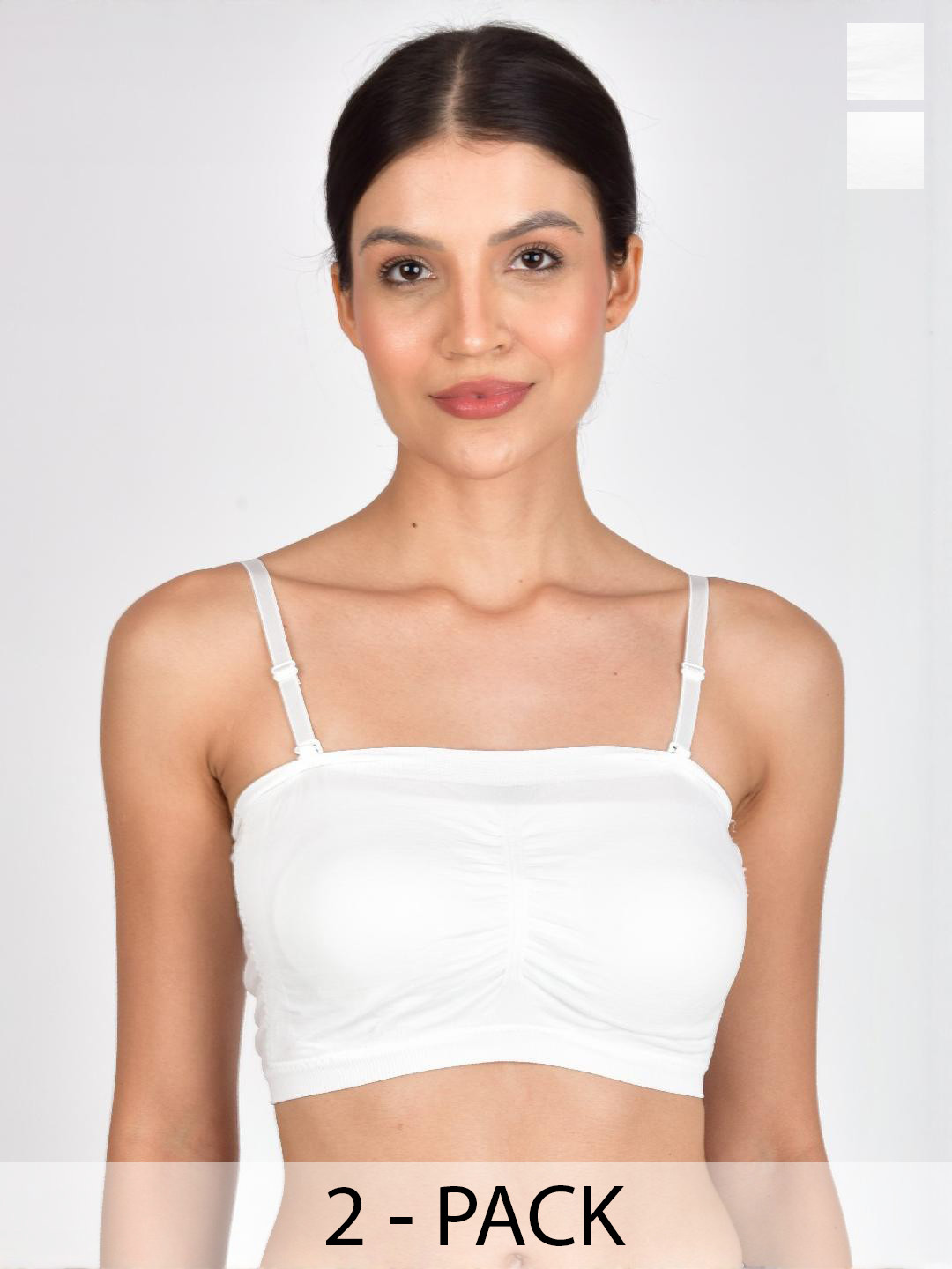 Tomkot Strapless Bras for Women Wireless Non-Slip Seamless White Tube Bra with Straps