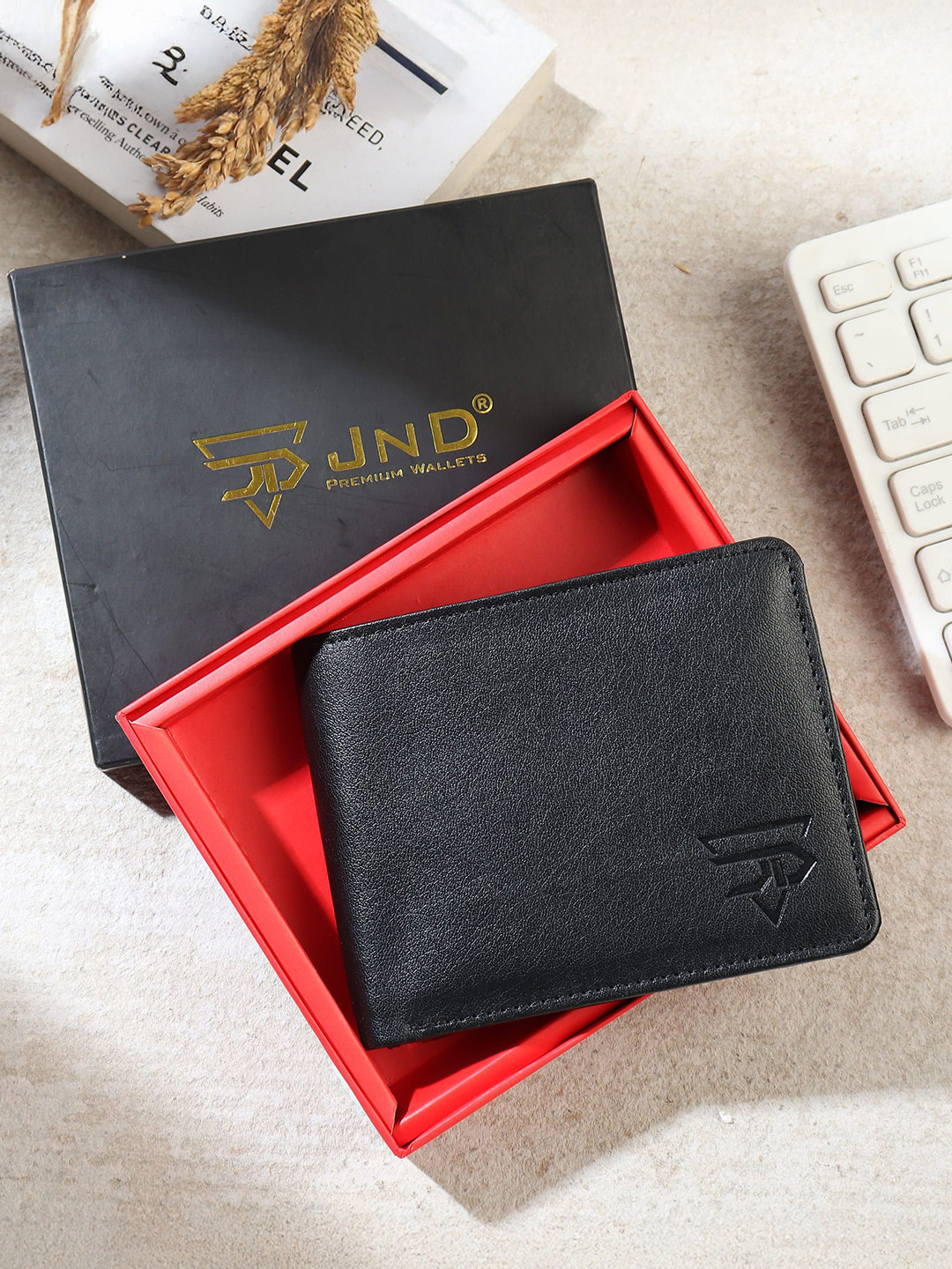 CRAFT LINE Men Textured Brand Logo PU Two Fold Wallet