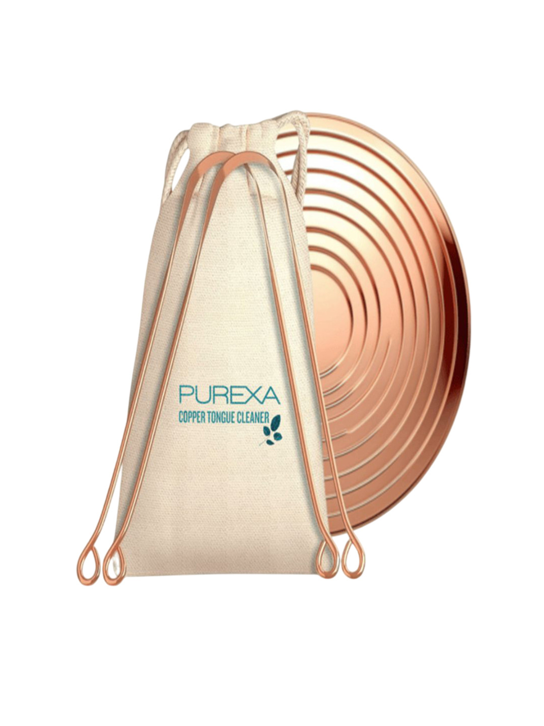 Purexa Set Of 2 A Shape Pure Copper Oral Hygiene & Fresh Breath Tool Tongue Cleaner
