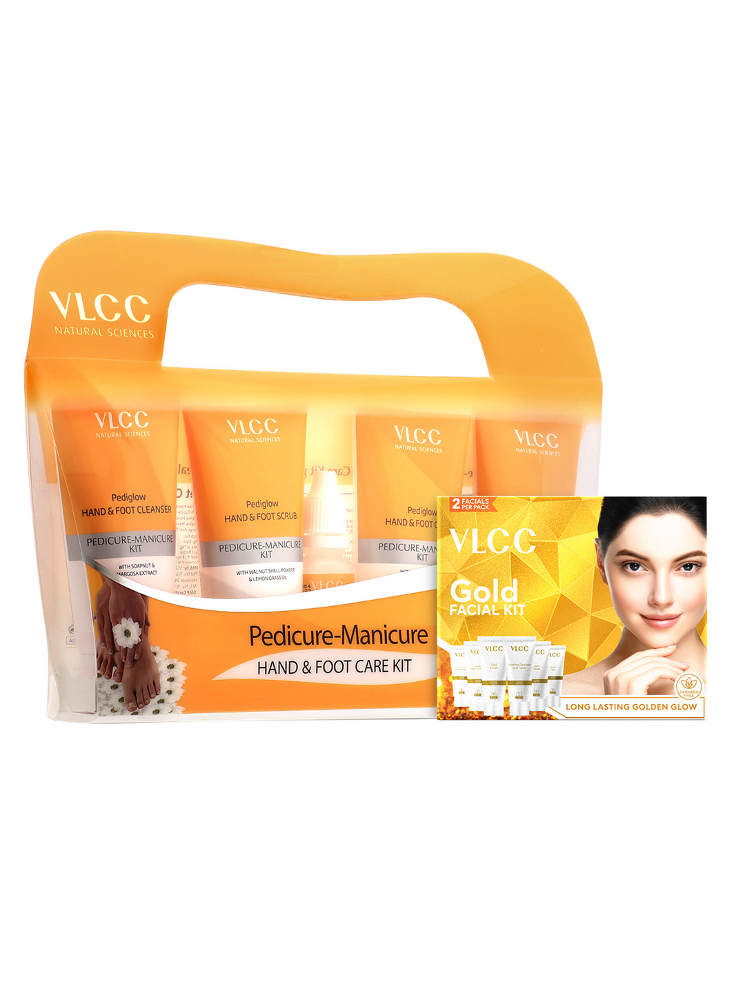 VLCC Gold Facial Kit For Luminous Complexion 60g & Manicure Pedicure Kit- 150g + 60ml