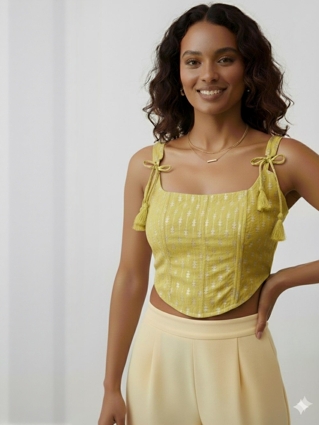 Kasya Women Square Neck Sleeveless Crop Top