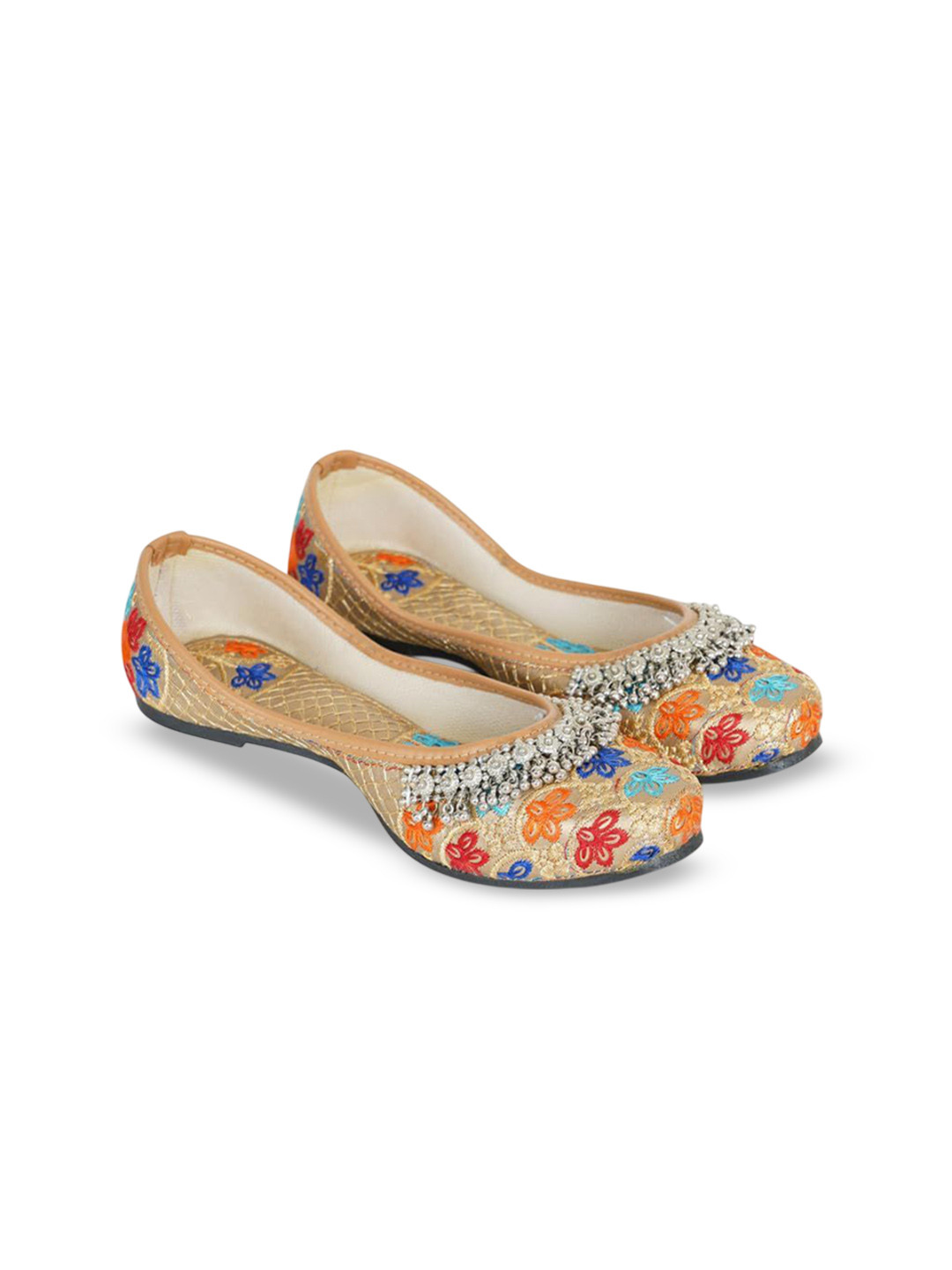 DFR Women Ethnic Rajasthani Embroidery Mojaris Flats