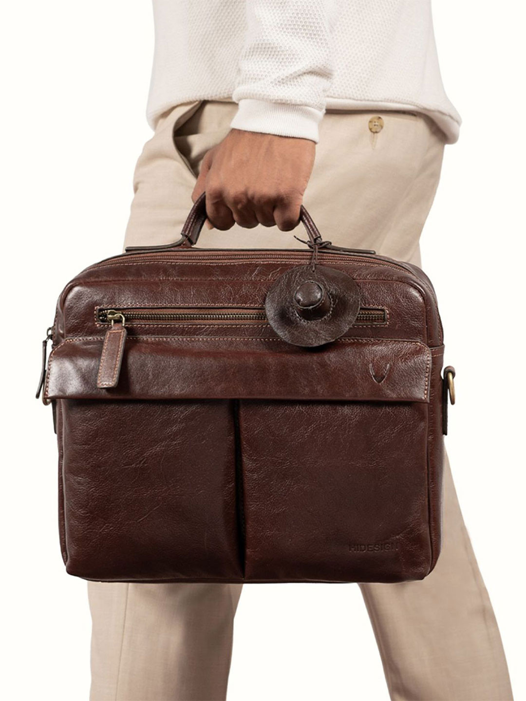 Hidesign Men Leather Laptop Bag