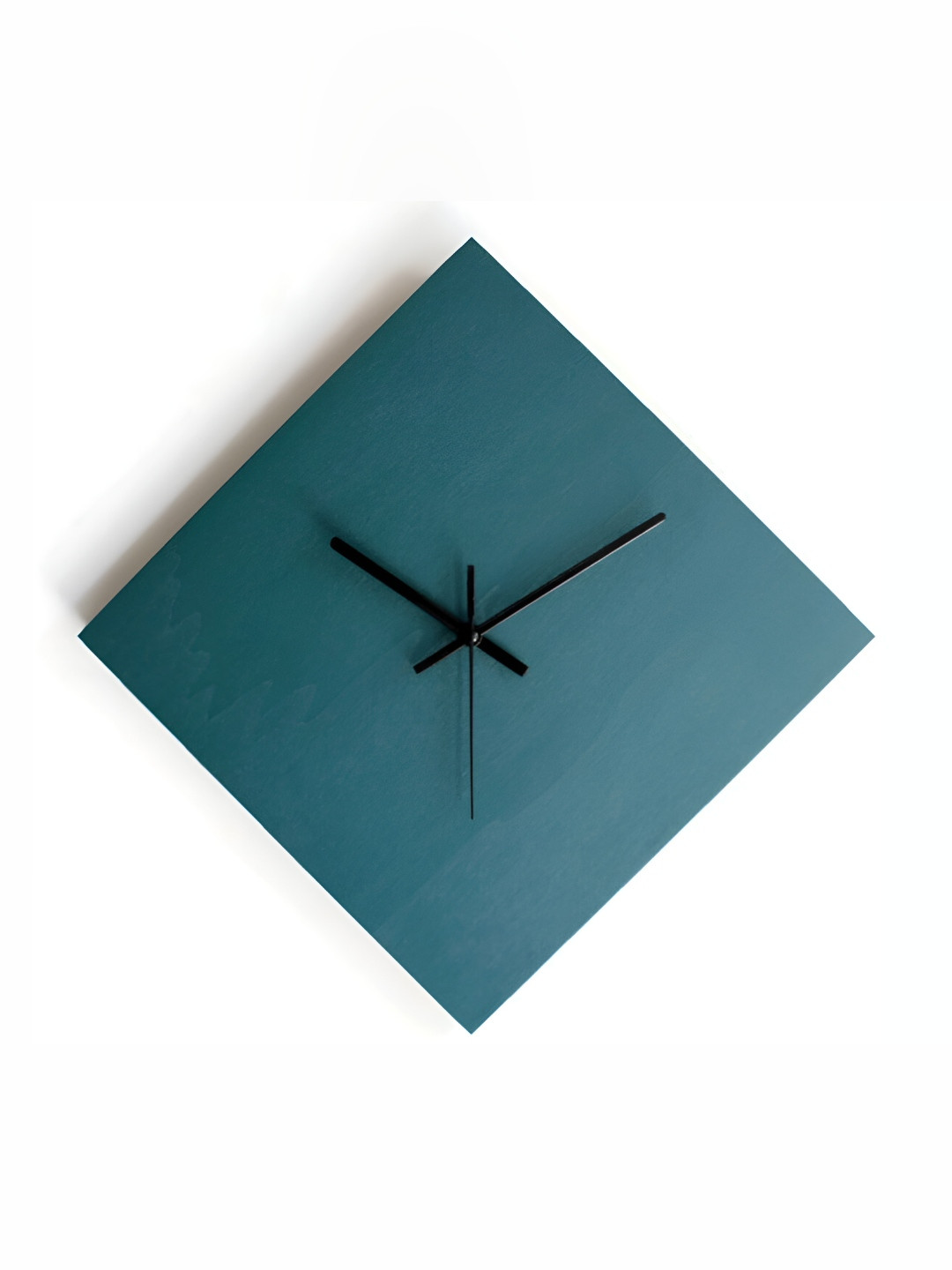 QEZNEF Blue & Black Abstract Printed Analogue Square Traditional Wooden Wall Clock