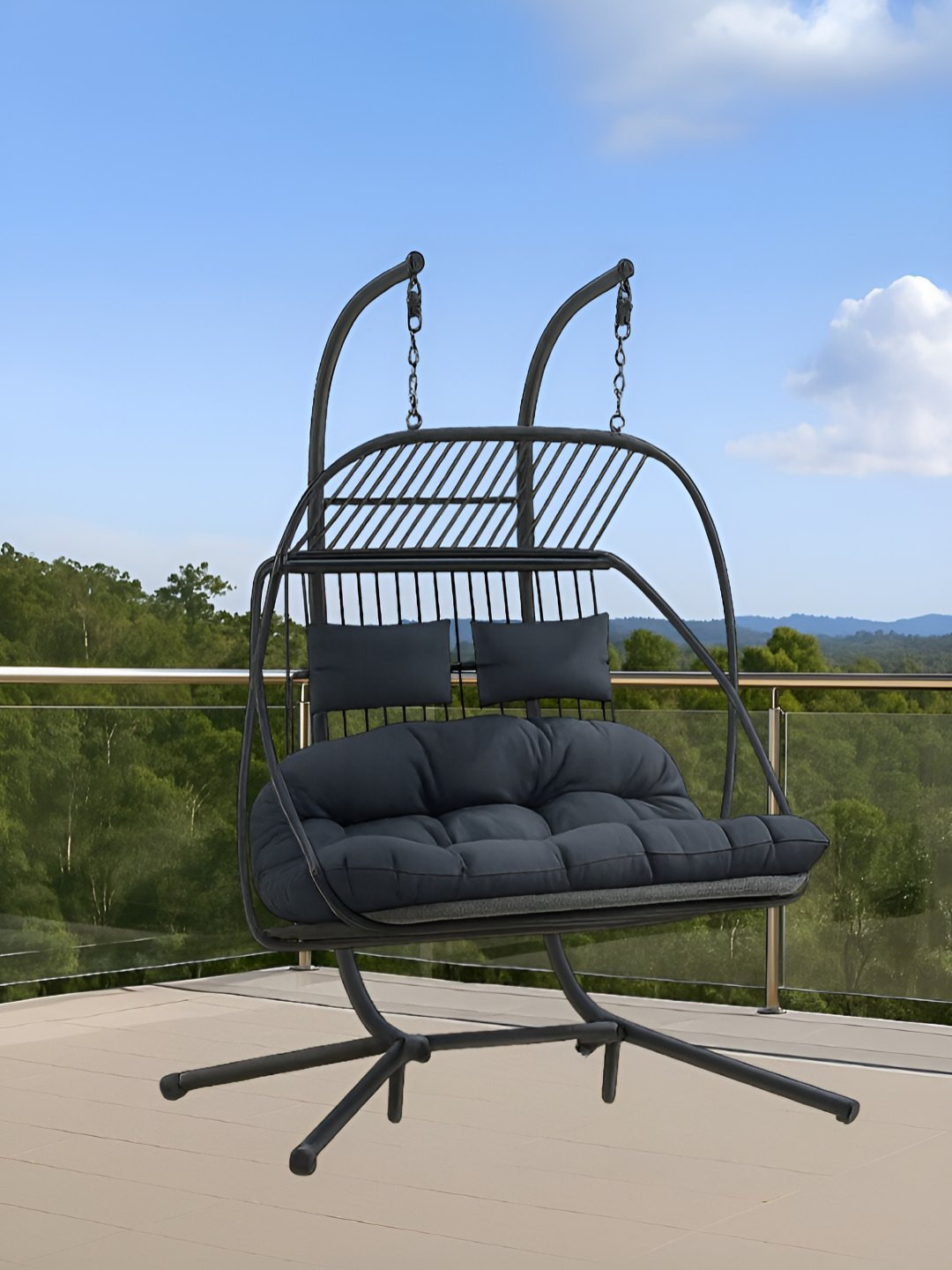 Royaloak Grey Rochester American Outdoor Two Seater Hammock Swing