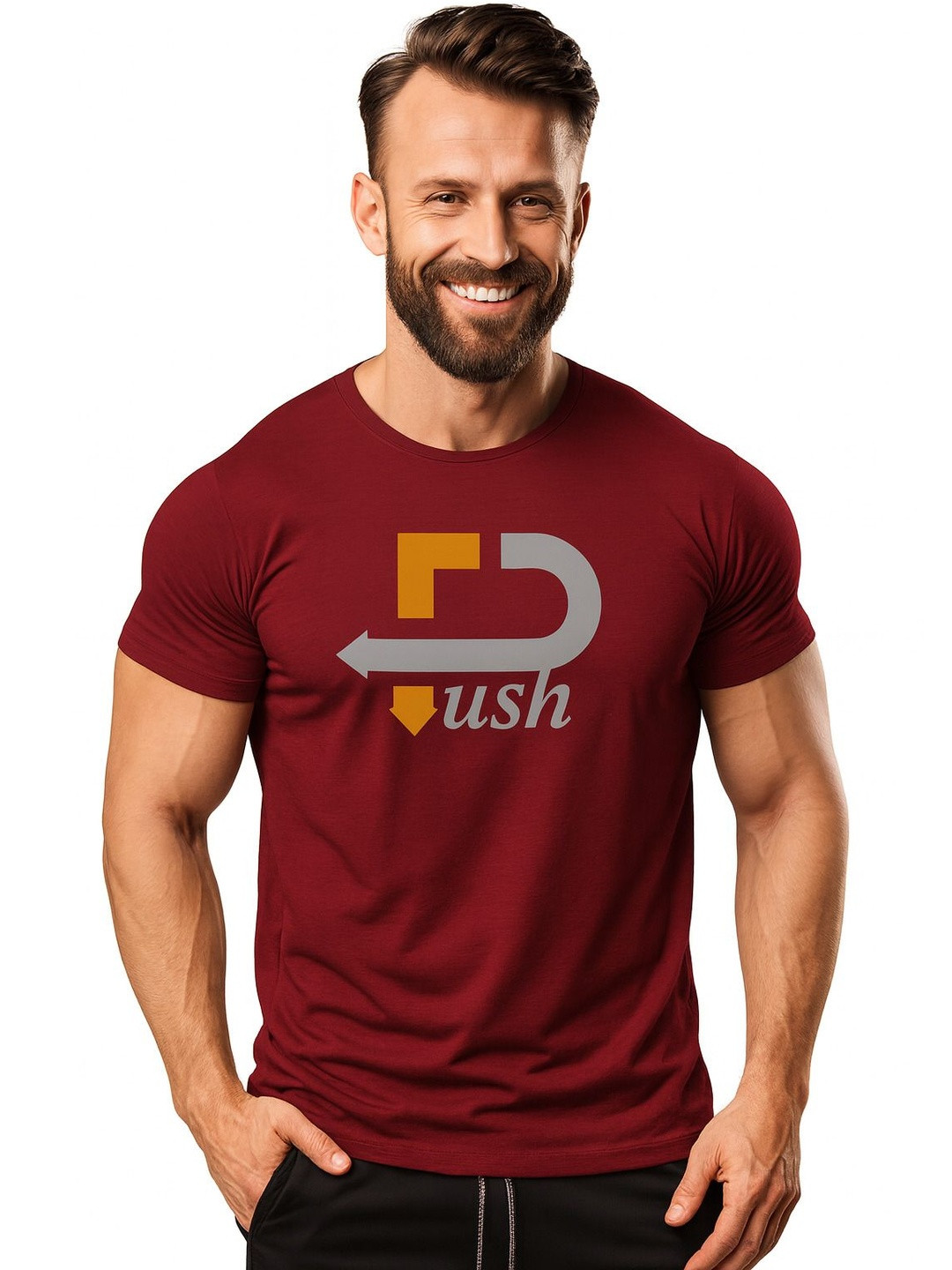 3Colors Typography Printed Round Neck Moisture Wicking Muscle Fit T-shirt