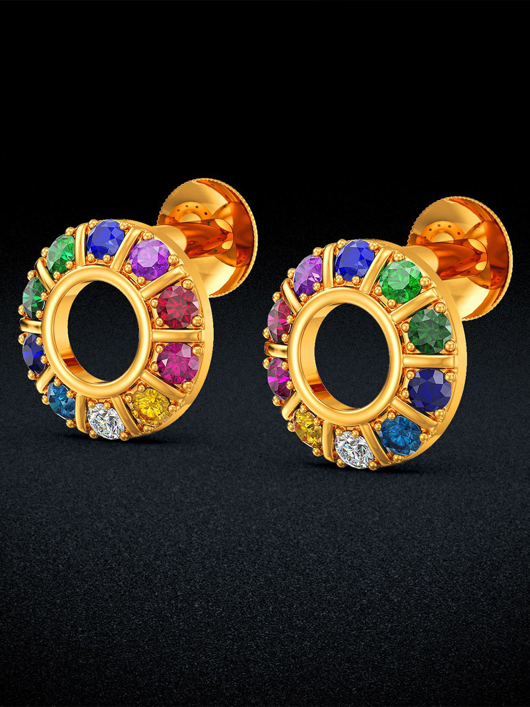 Joyalukkas Chroma Glow Women 22Kt Gold Stud Earring - 2.66 g