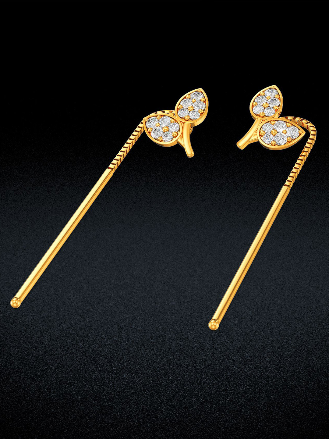 Joyalukkas 22Kt Gold Tinsel Model Drop Earring - 2.29 g