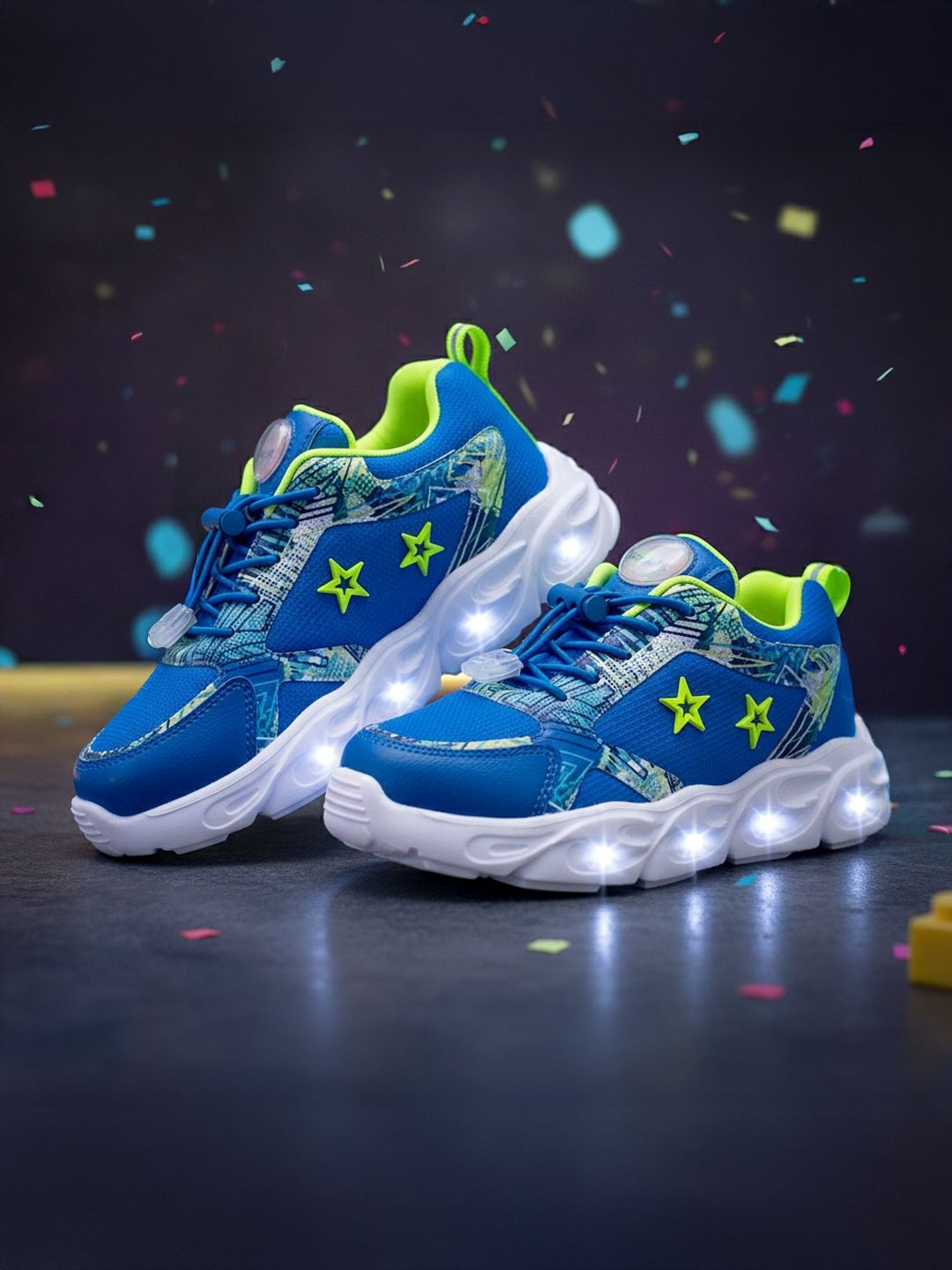 Hopits Boys Abstract Printed LED Light-Up Sneakers