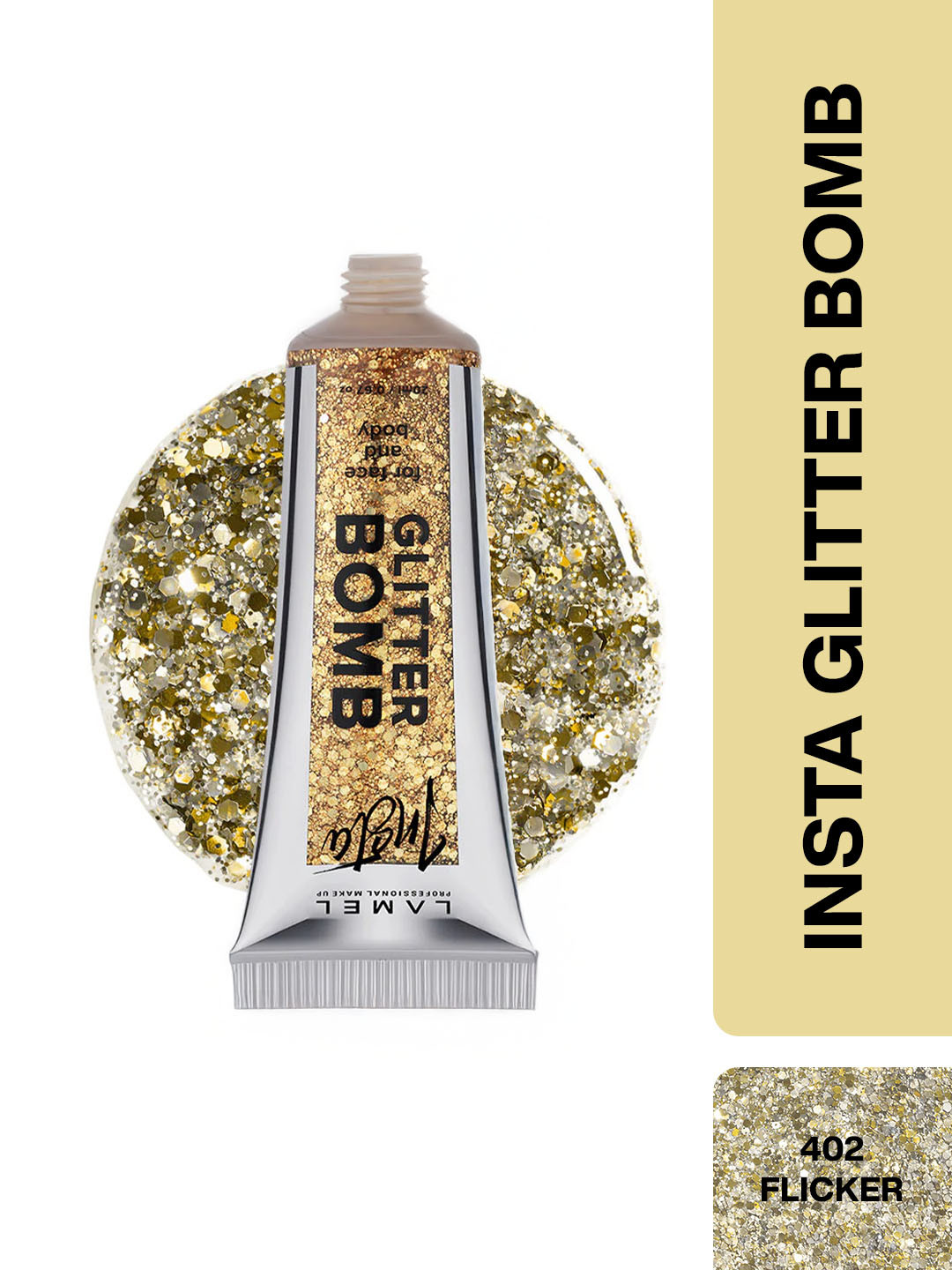 LAMEL Insta Glitter Bomb Highlighter For Face & Body 20ml - Flicker 402