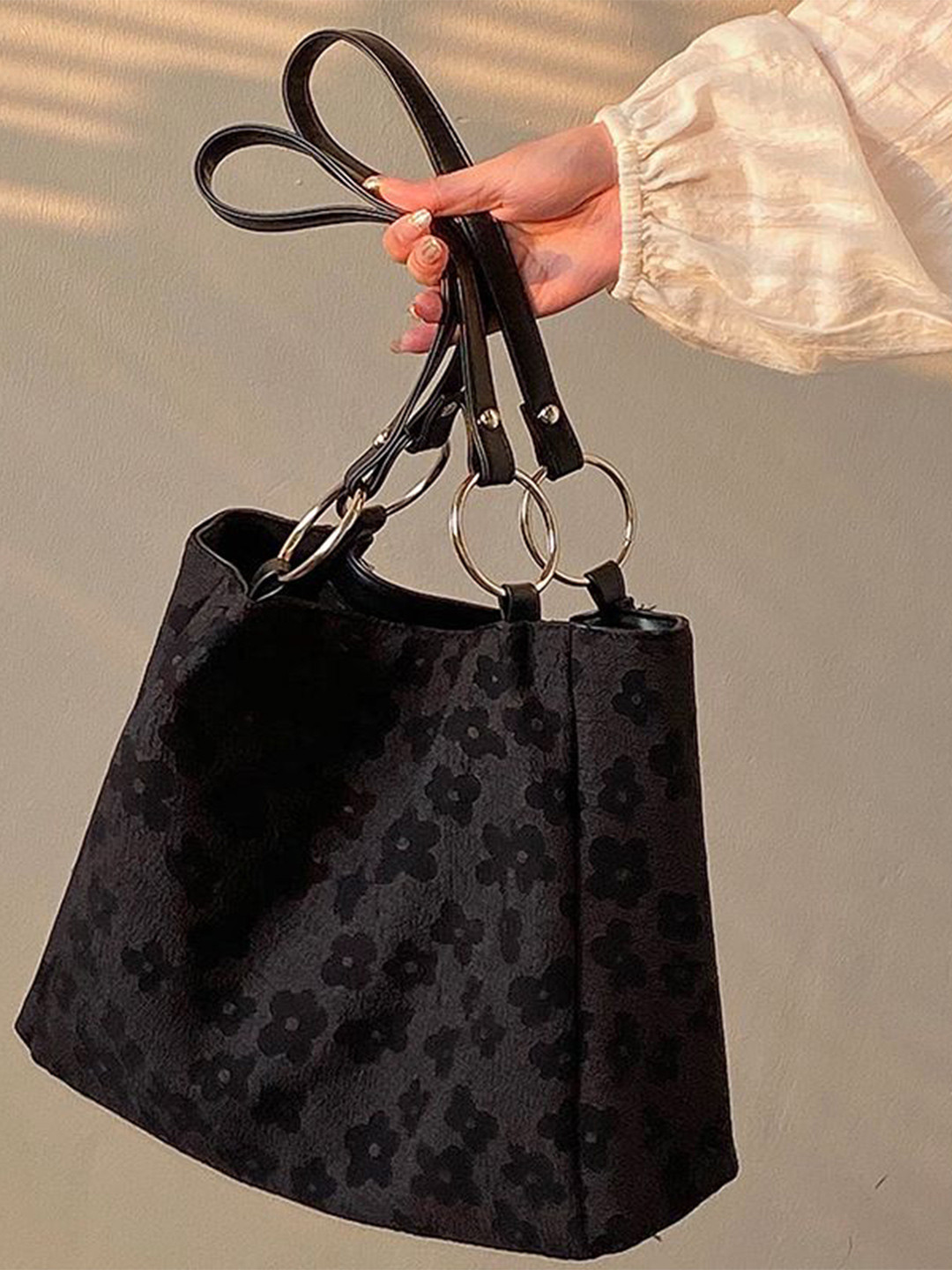 CORSICA Floral Self-Design Shopper Tote Bag