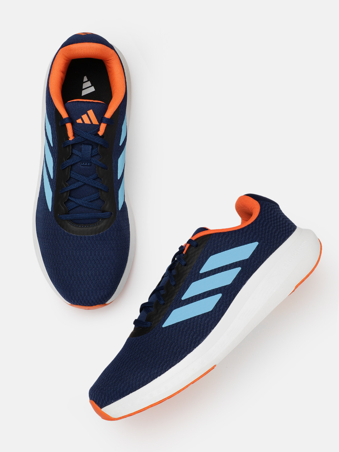 ADIDAS Men Woven Design Round-Toe Aero Pulse Pace Running Shoes with Striped Detail