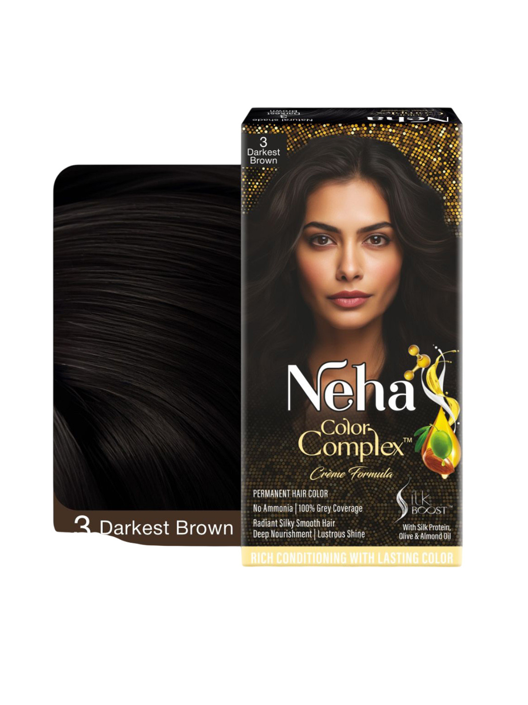 Neha Herbal Color Complex Hair Colour - 132 ml - Darkest Brown