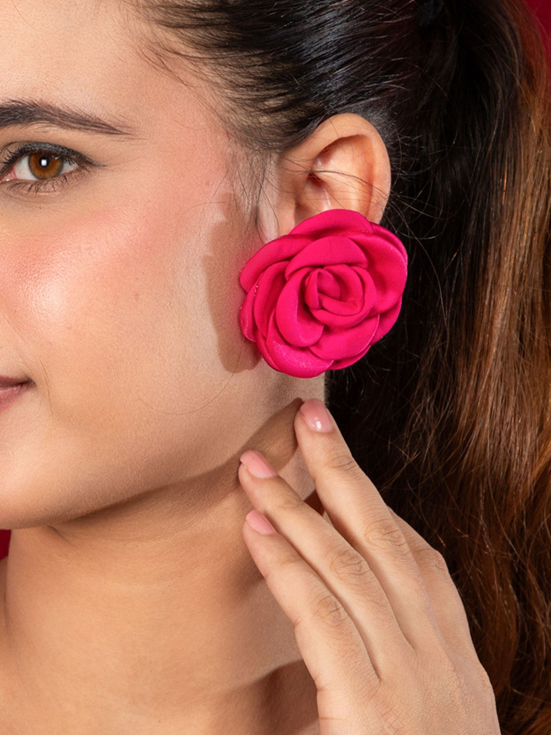 Niscka Silver-Toned Floral Studs