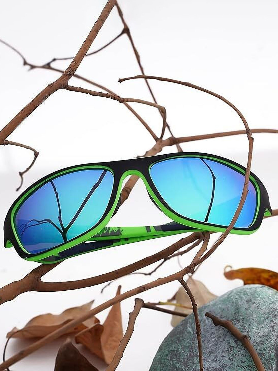 EYMEN I Unisex Full Rim Style Square Sunglasses with 336@Green OG