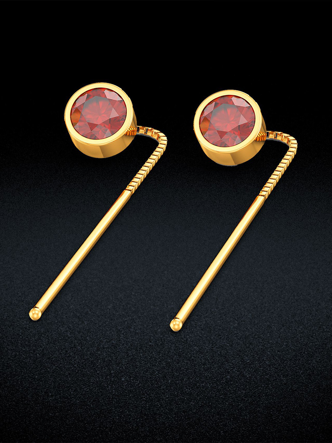 Joyalukkas Women 22Kt Gold Fish Hook Earwire Drop Earring - 3.19 g