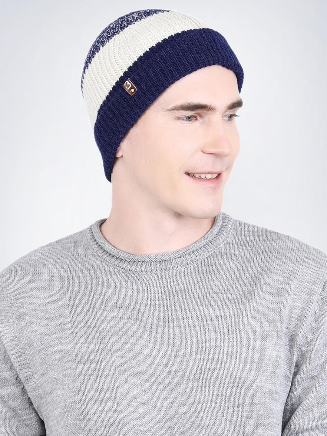 Bharatasya Men Winter Knitted Beanie Cap