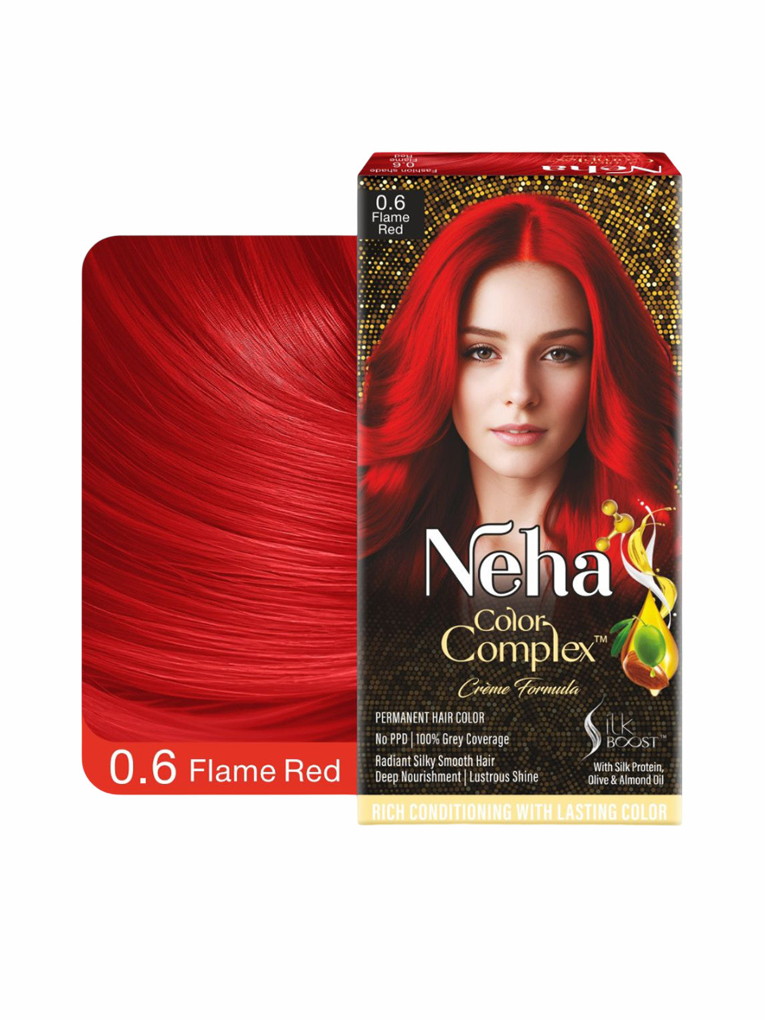 Neha Herbal Color Complex Hair Colour- 132 ml - Flame Red
