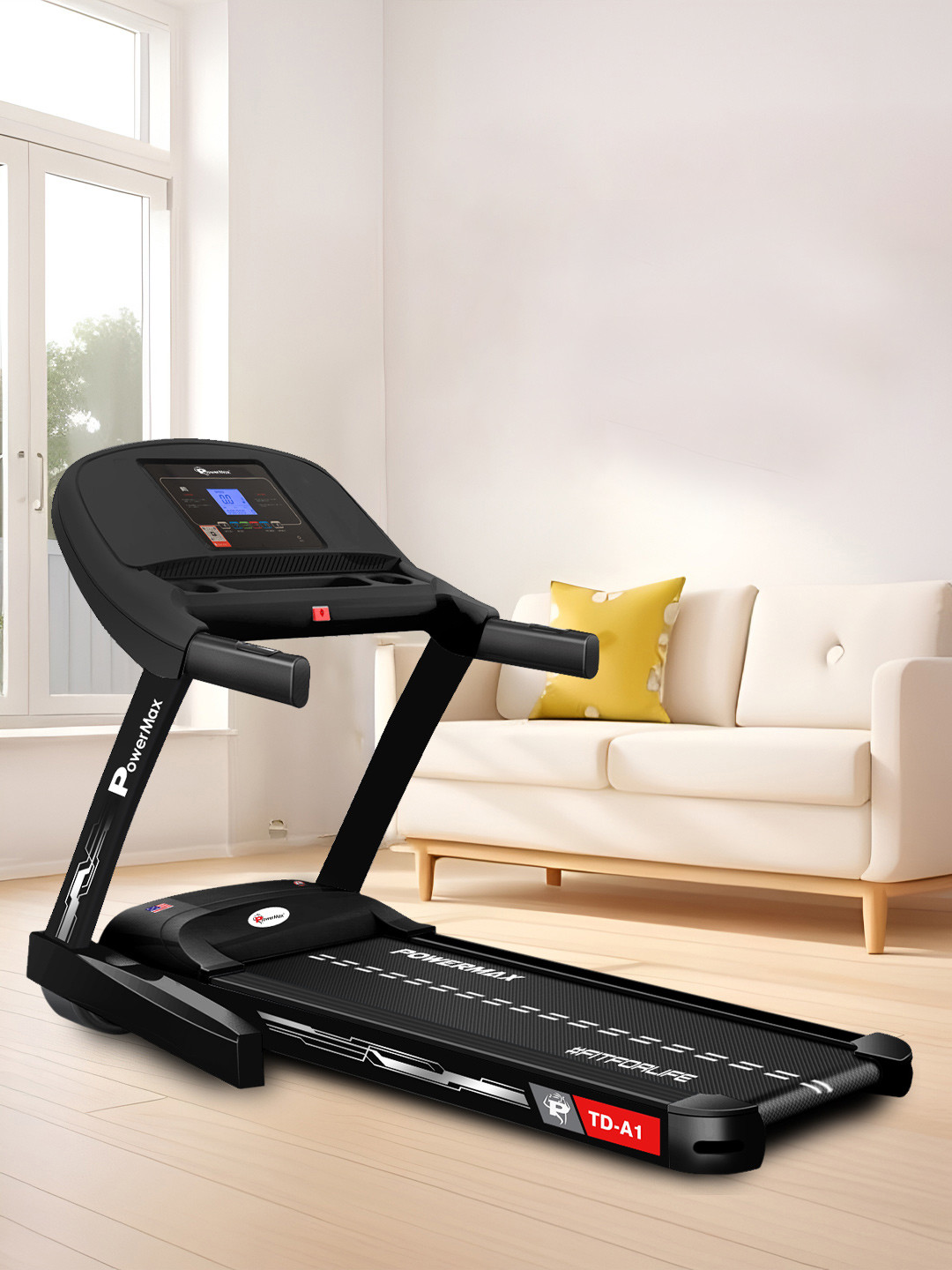 PowerMax Fitness TD-A1 Motorised Foldable 6HP Peak Treadmill
