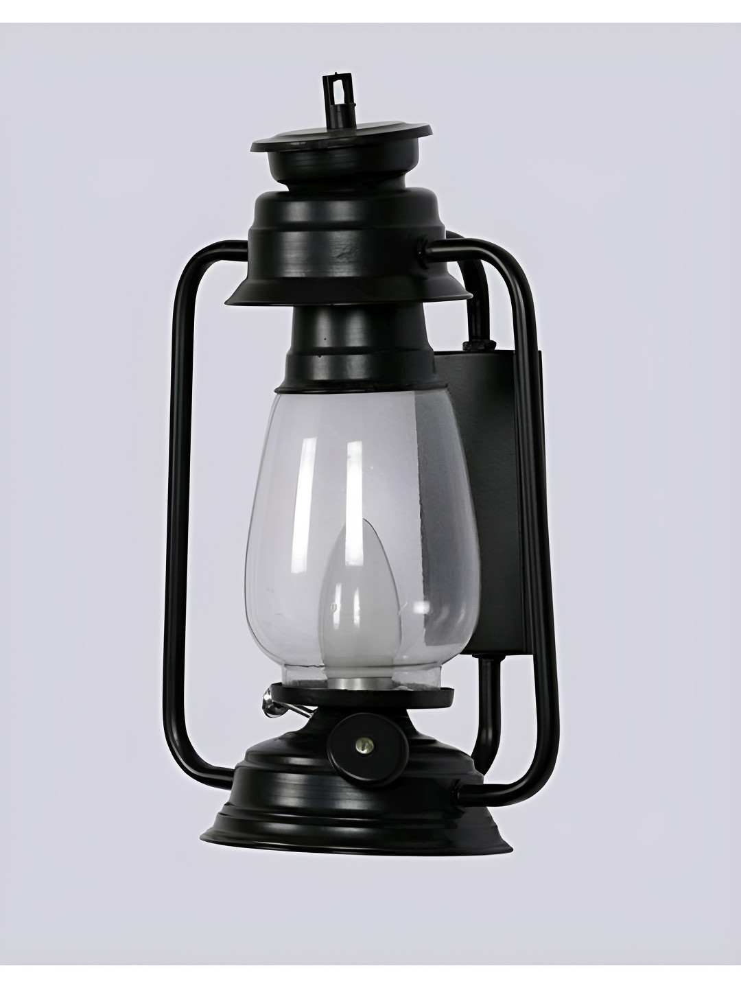 SOMIL Black & Transparent Lantern Wall Lamp