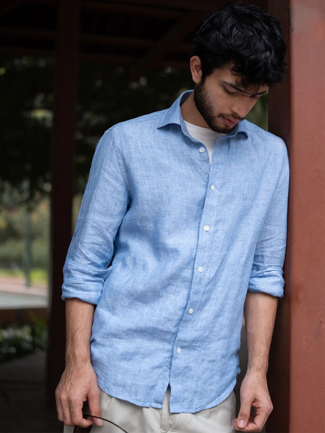 STAN EDITION Men Classic Tailored Fit Solid Linen The Baird McNutt Irish Casual Shirt