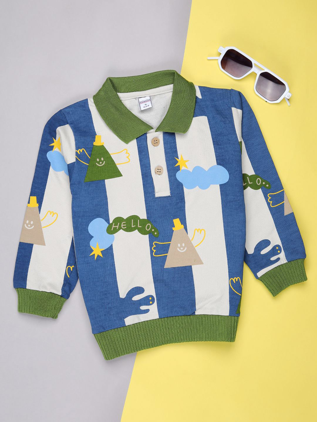 V-Mart Boys Infant Printed Loop Knit Collar Neck T-Shirts