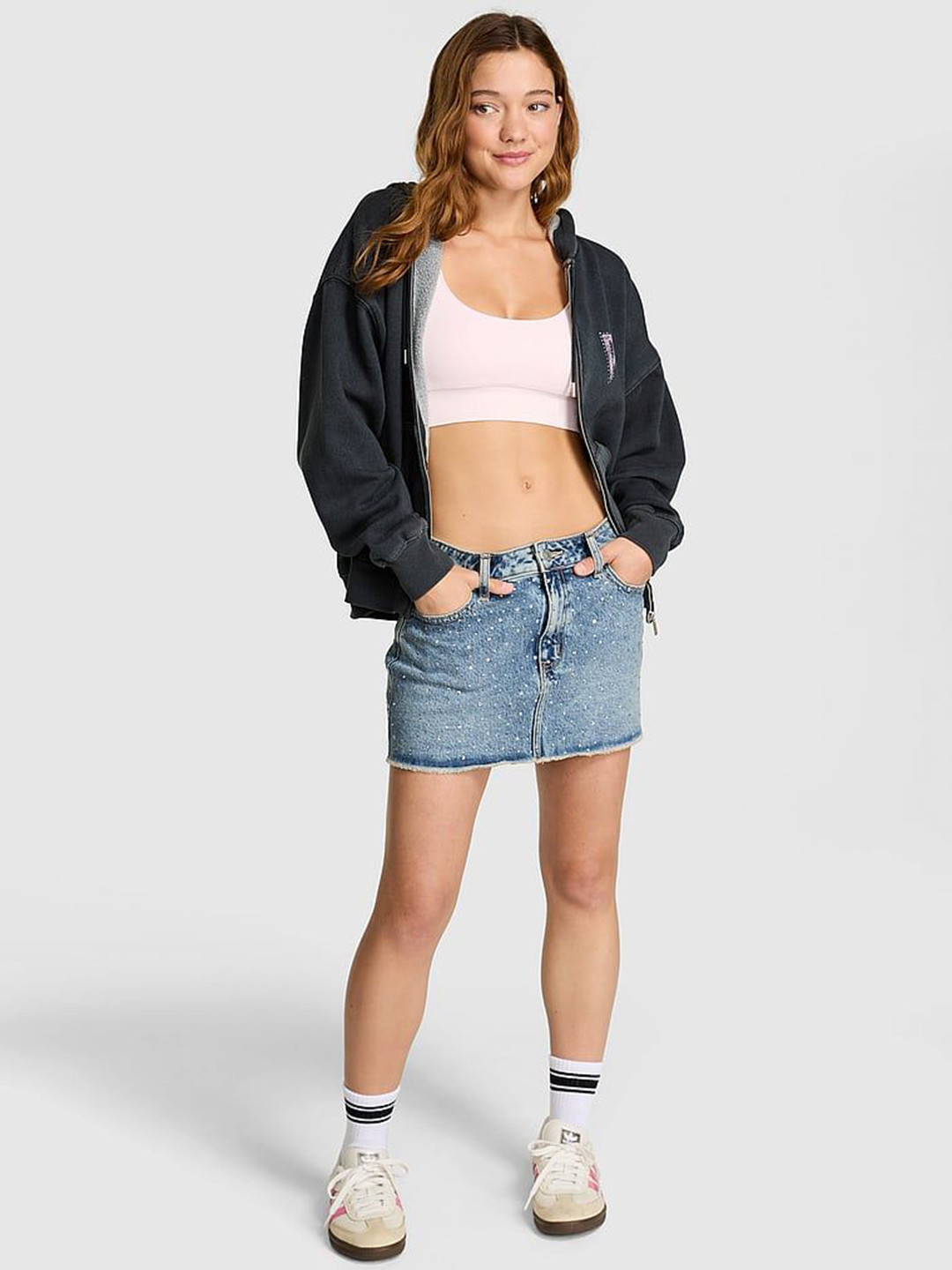 Victoria's Secret Women Self Designed Denim Mid-Rise Jean Skirt