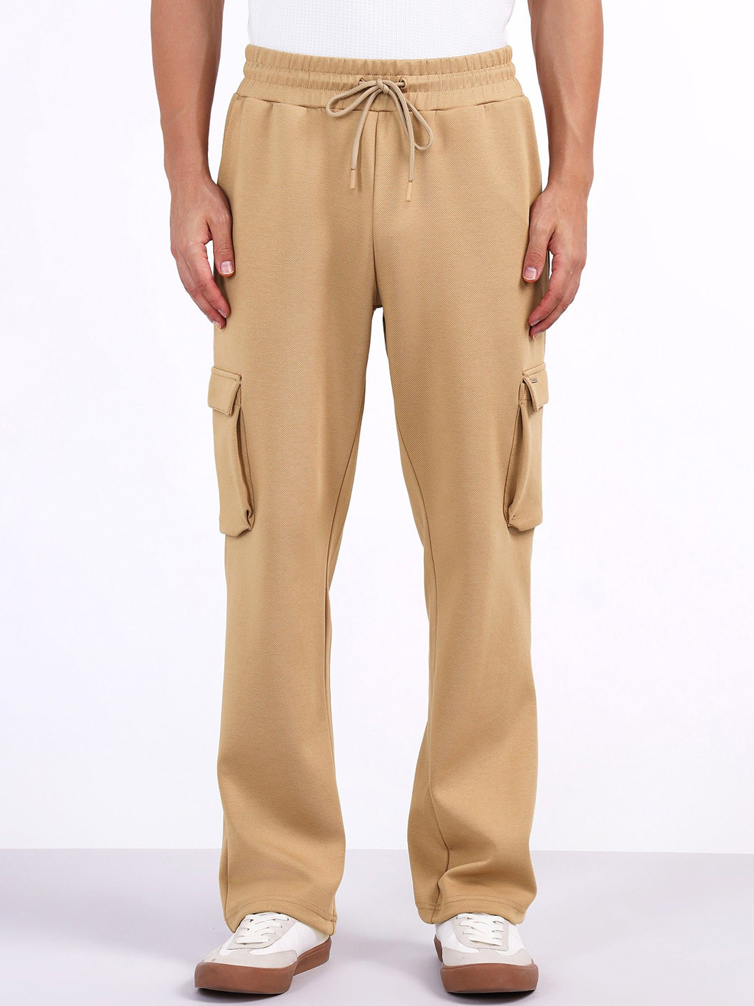 Iconic Men Relaxed Fit Mid-Rise Cargo Sweat Pants