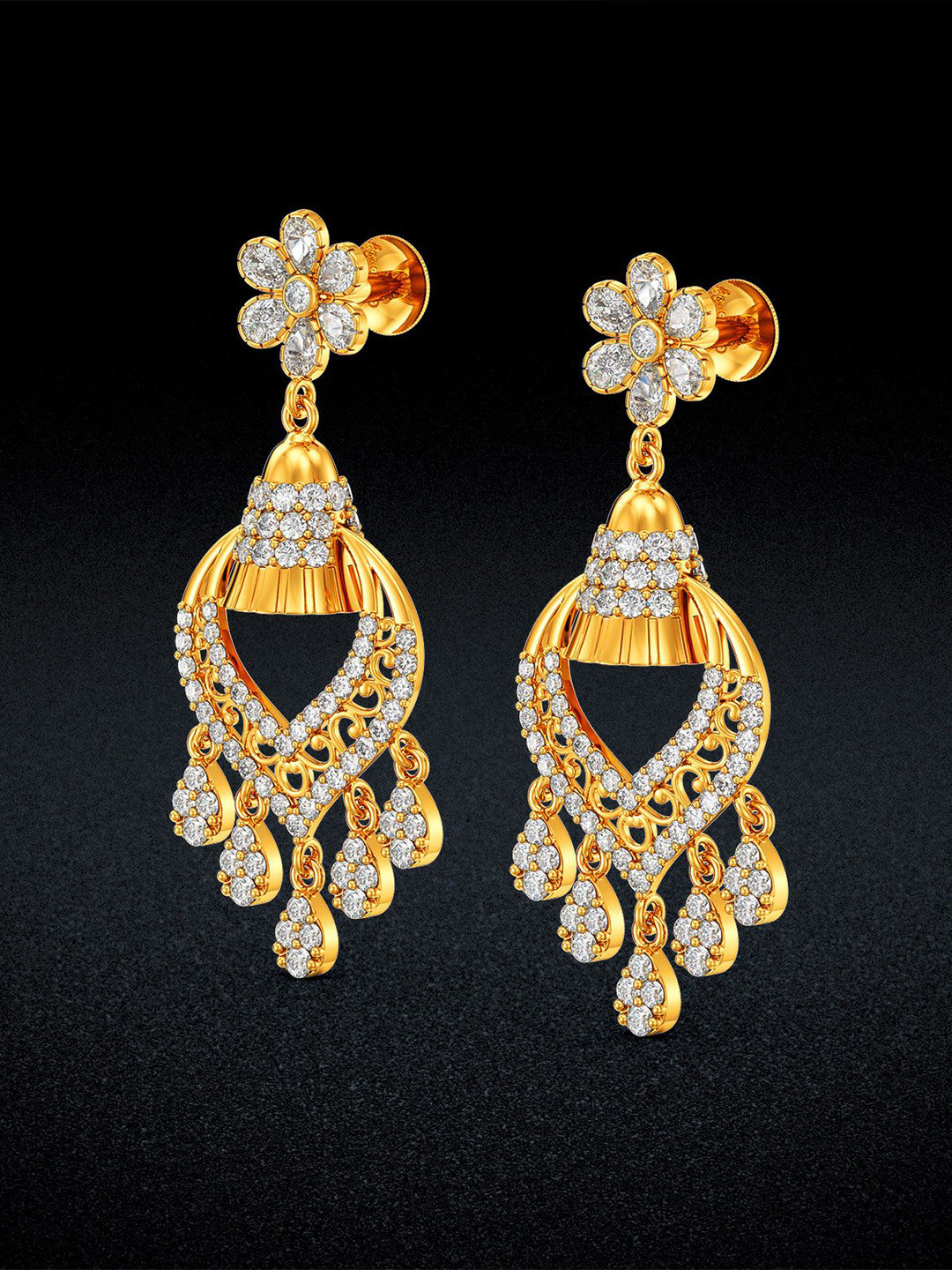 Joyalukkas Women 22Kt Gold Drop Earring - 8.402 g