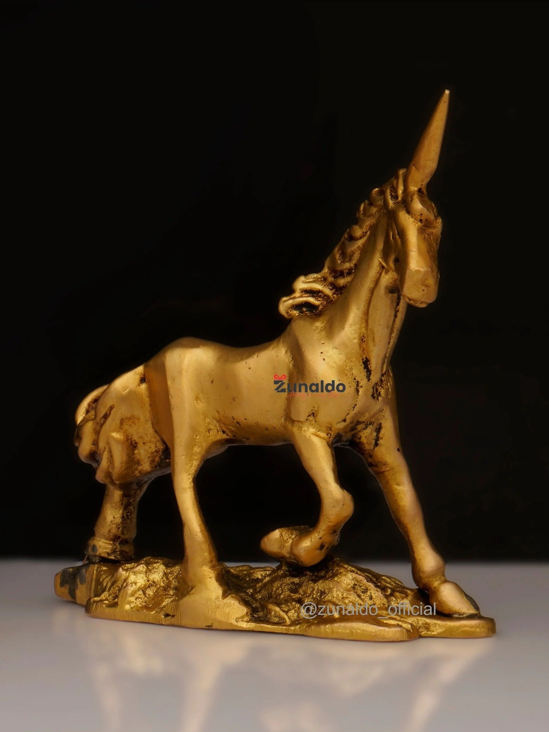 Zunaldo Brass Unicorn Horse On Designer Showpieces