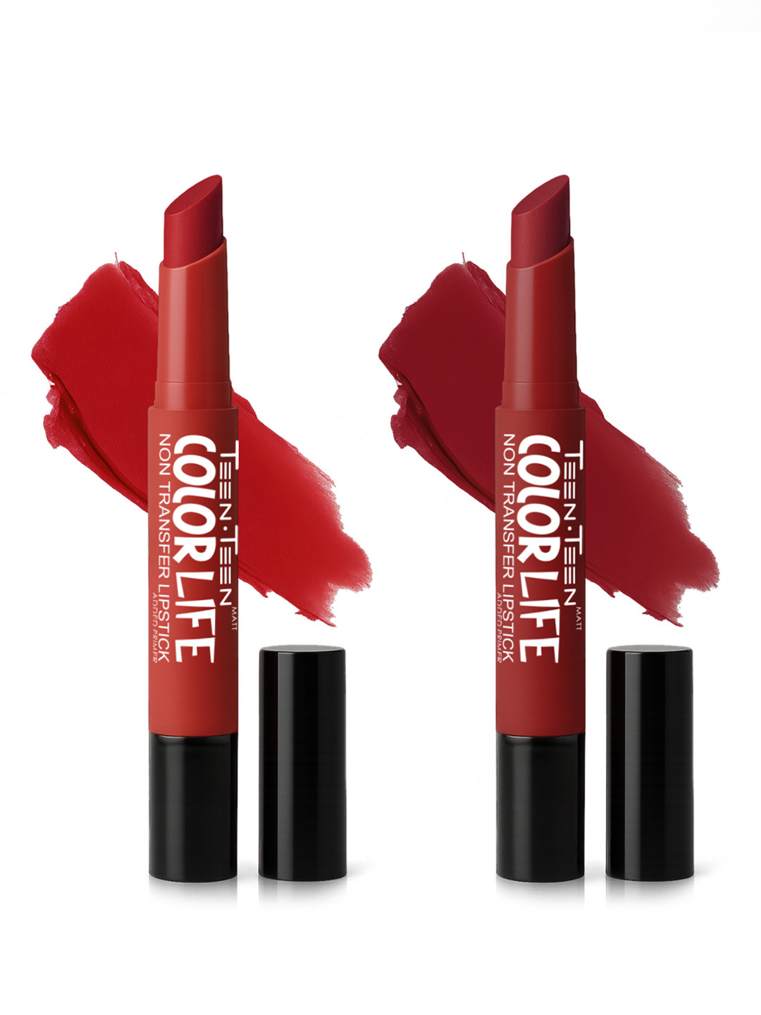 TEEN TEEN COSMETICS Set Of 2 Color Life Lip Crayon- 4 g Each- Regal Red & Red Wine