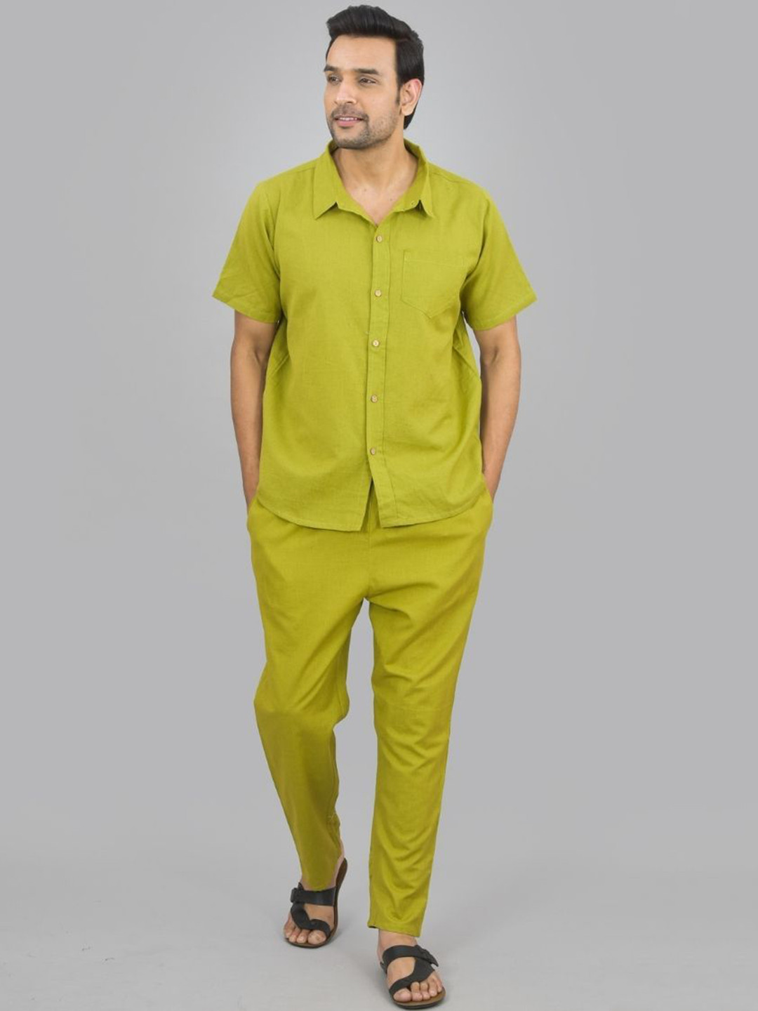 ETC X D To D Life Style Short Sleeves Pure Cotton Shirt With Trouser