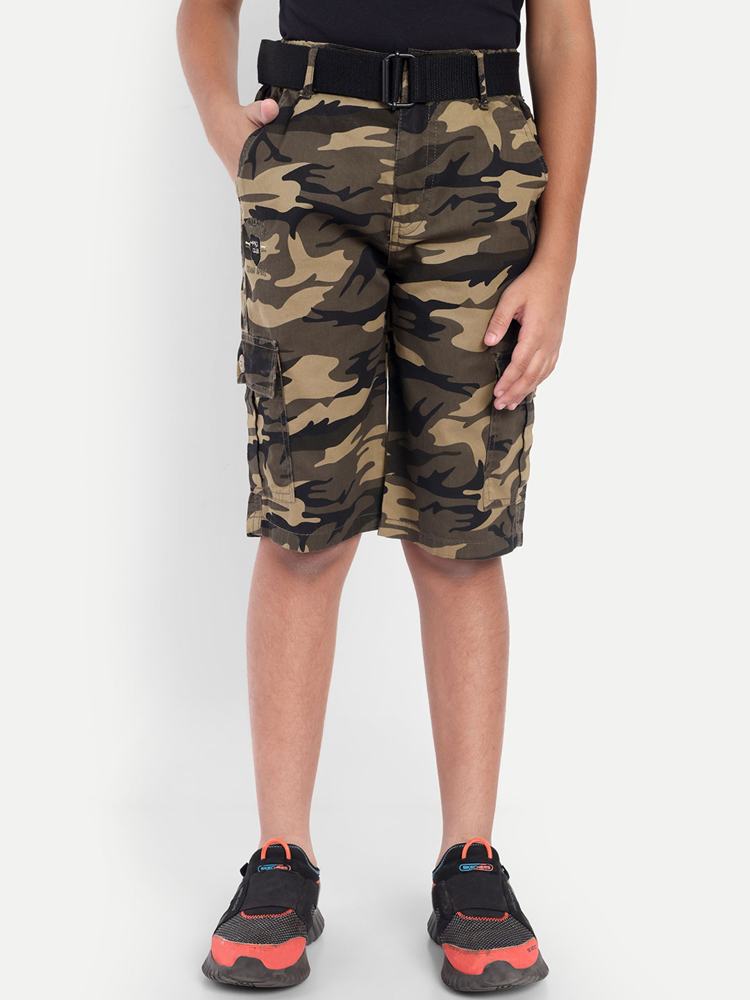 PUPPET-NX Boys Camouflage Printed Cotton Cargo Shorts