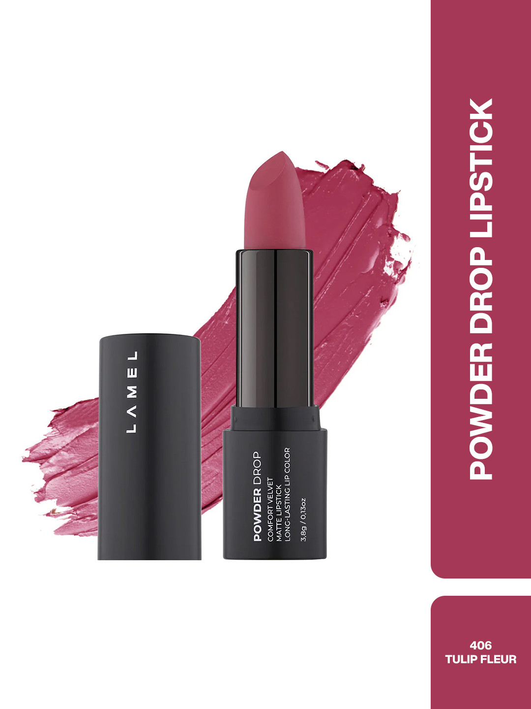 LAMEL Powder Drop Comfort Velvet Long-Lasting Matte Lipstick - Tulip Fleur 406