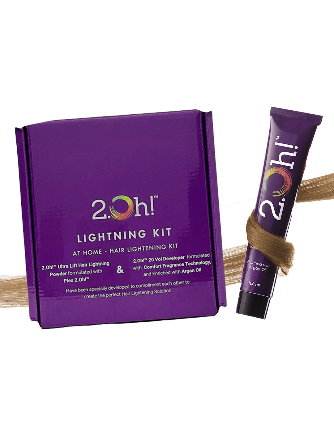 2.Oh! Hair Bleach Kit + Semi Permanent Hair Color With Argan Oil-100ml-Toffee Brown