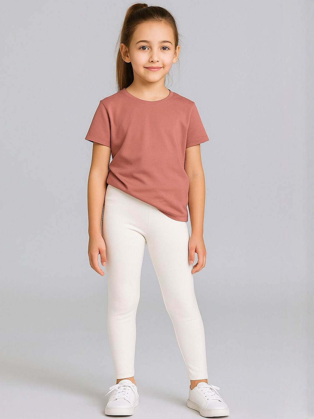 Charm n Cherish Girls Mid-Rise Ankle-Length Slip On Leggings
