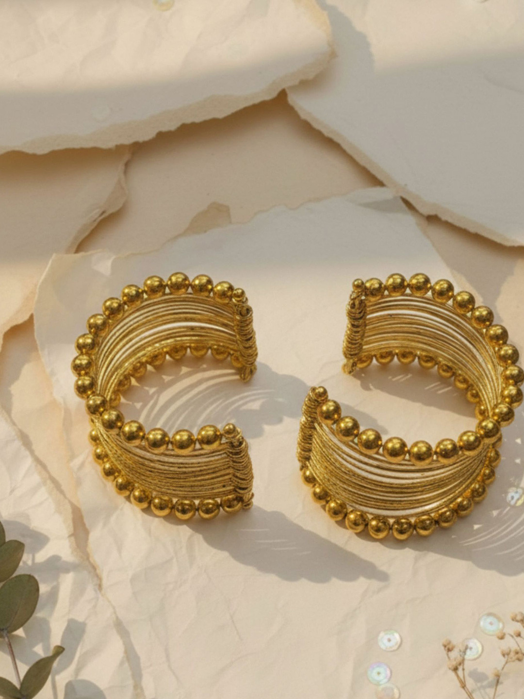 Anouk Set Of 2 Gold-Plated Adjustable Cuff Bracelets