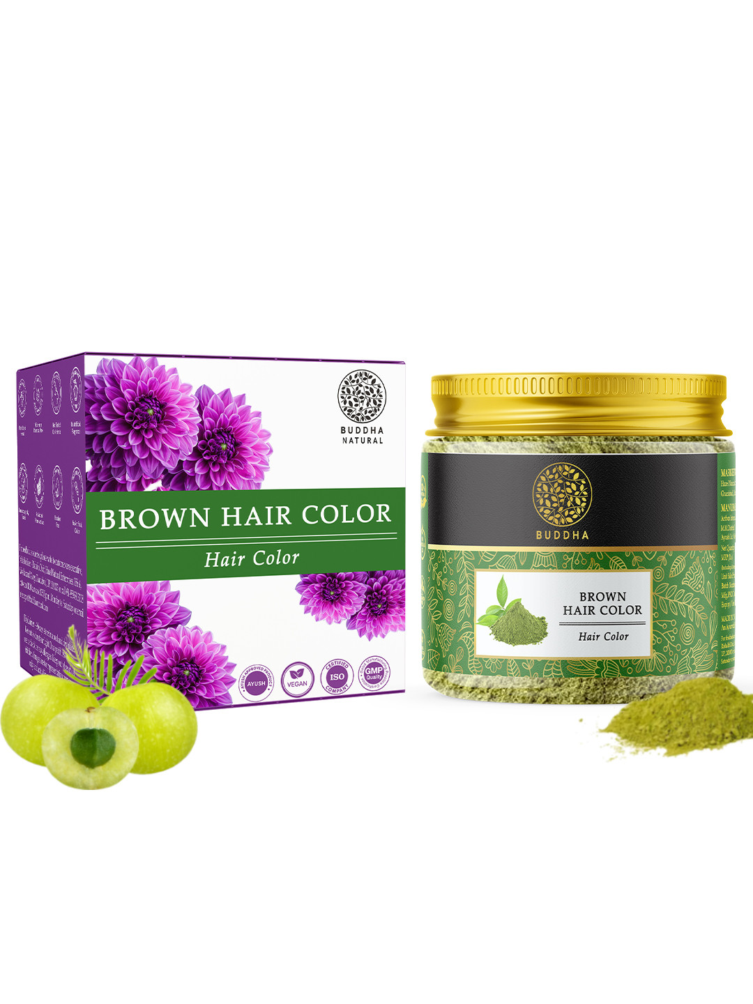 BUDDHA NATURAL Hair Color Powder With Amla-50g-Natural Brown