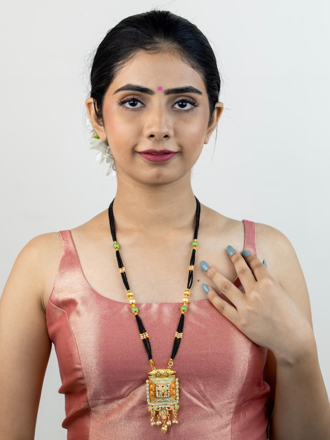 Kulin Women Artificial Beads Gold-Plated Mangalsutra