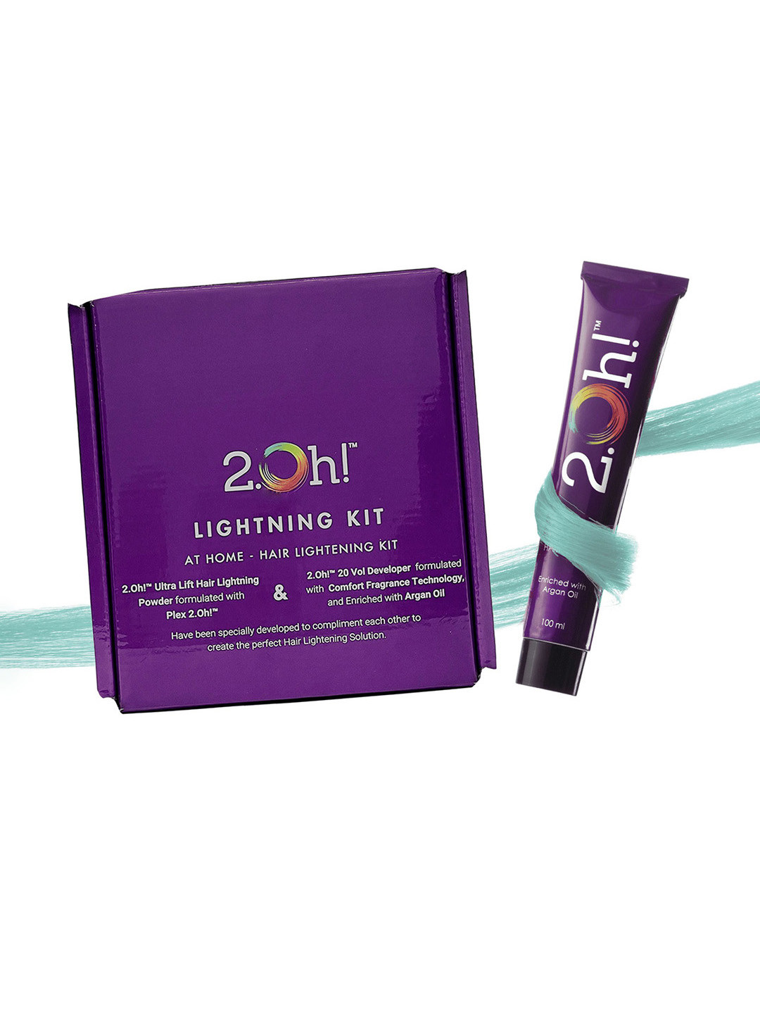 2.Oh! Hair Bleach Kit + Semi Permanent Hair Colour - 100 ml -  Tropical Blue