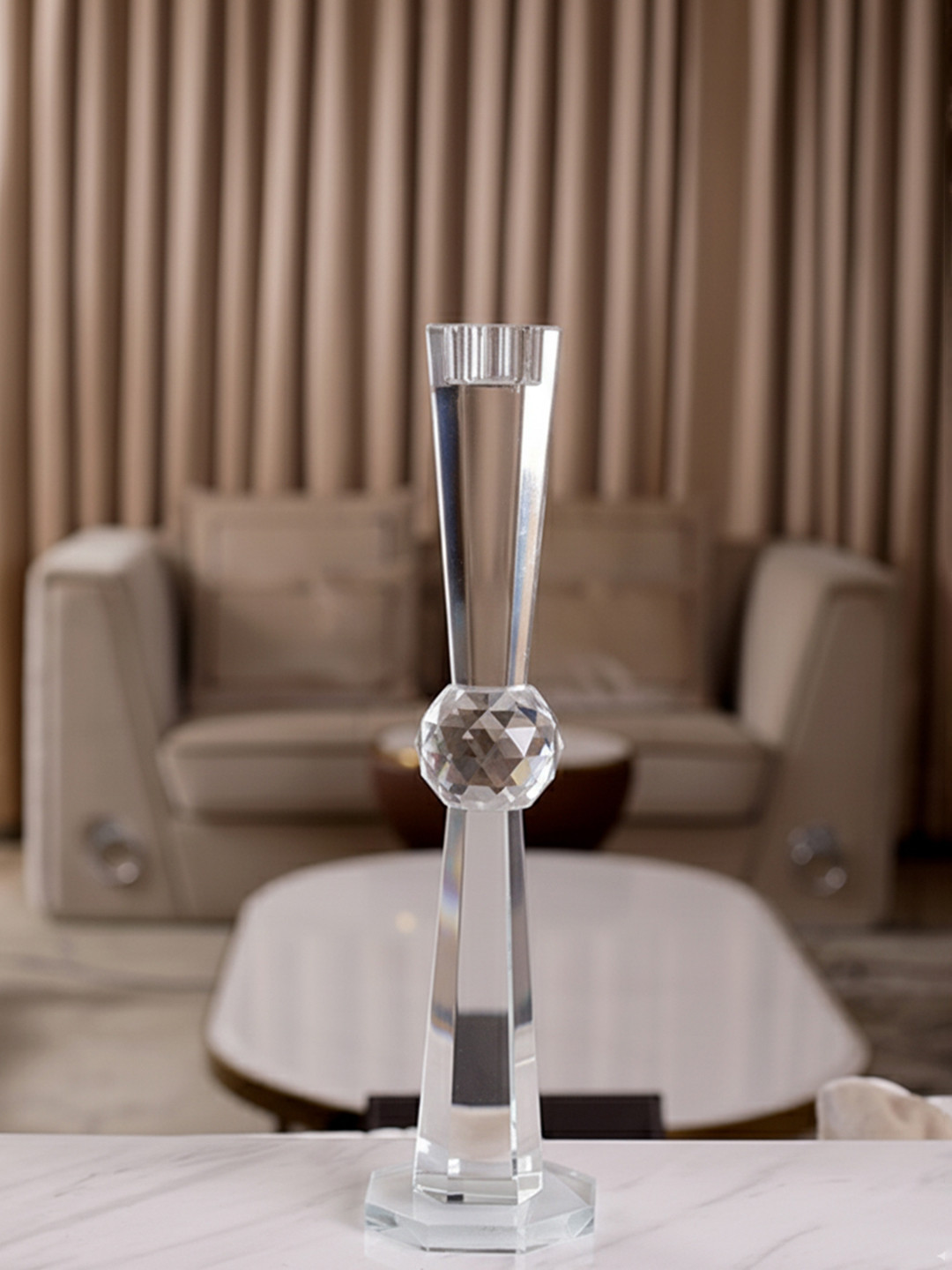 AARVI DECOR STUDIO Off White Candle Holder