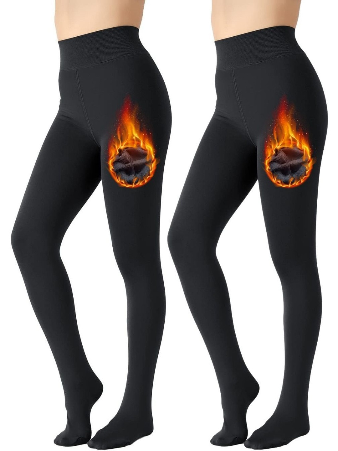 CareDone Women Pack Of 2 Thick Thermal Soft Legging Tights Stocking