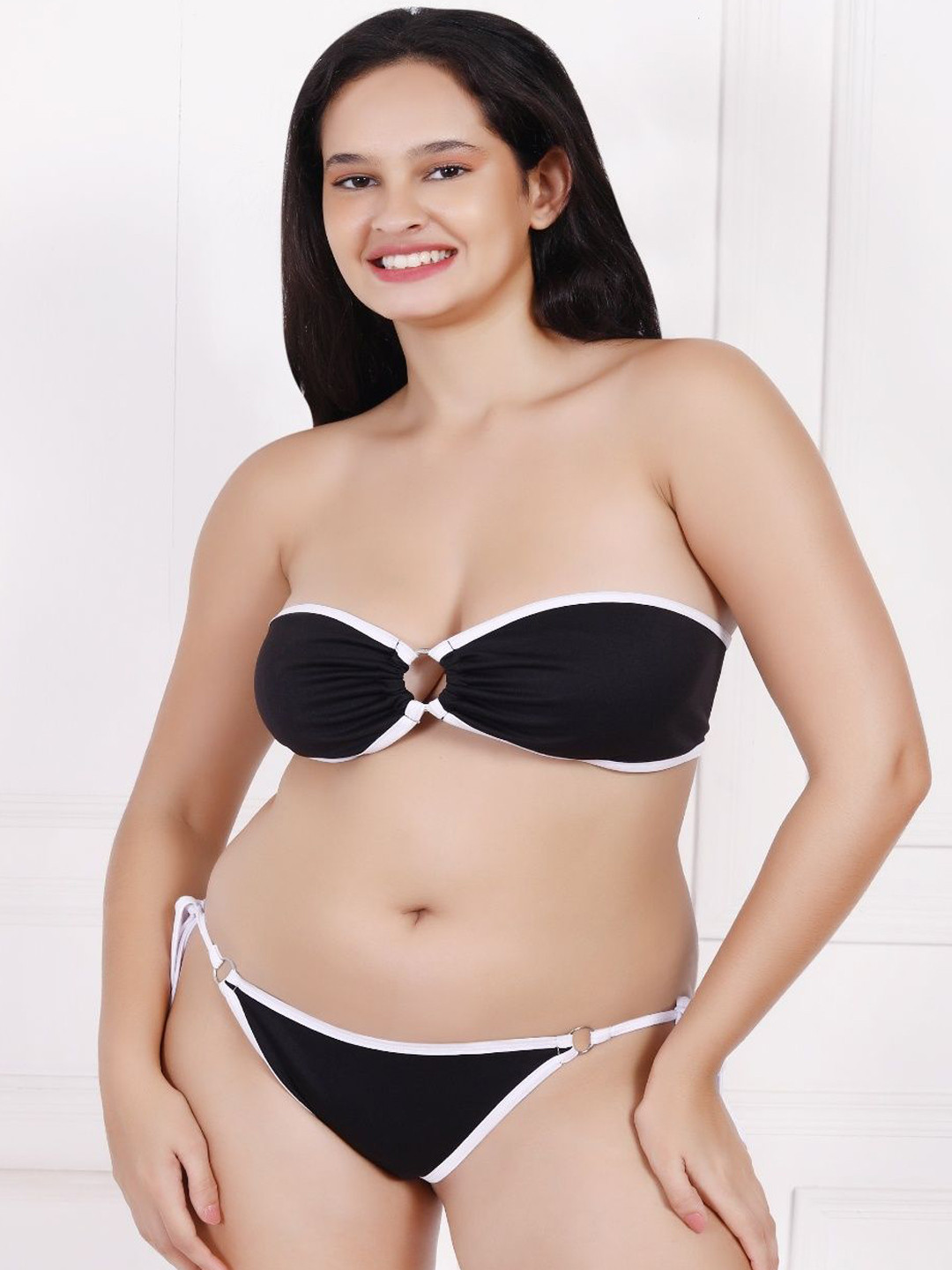 DUKE WOMEN'S Full Coverage Strapless Neck Swim Bikini Set
