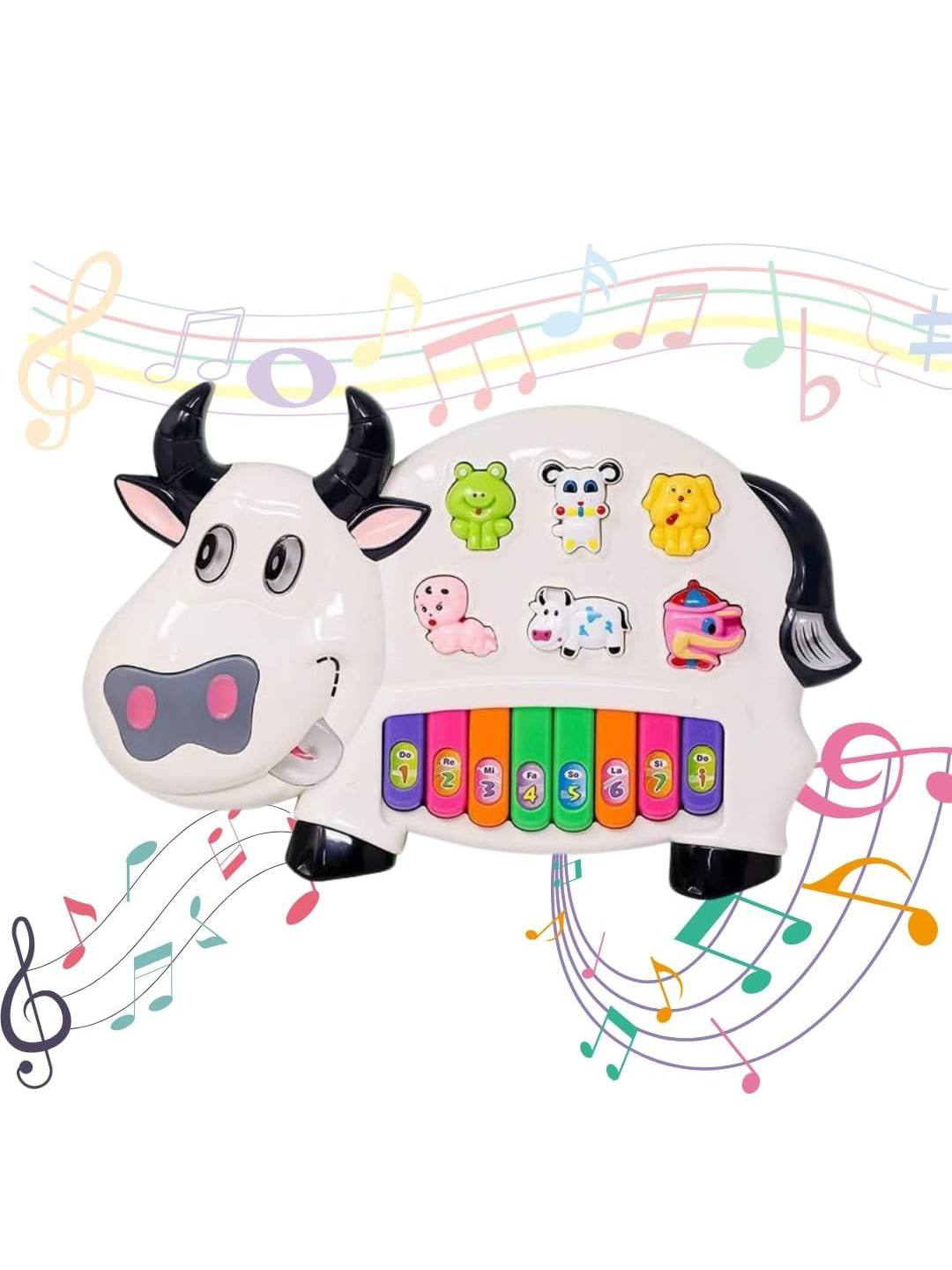 Kidoyz Kids Cow Piano Musical Toys with Flashing Light & Sound