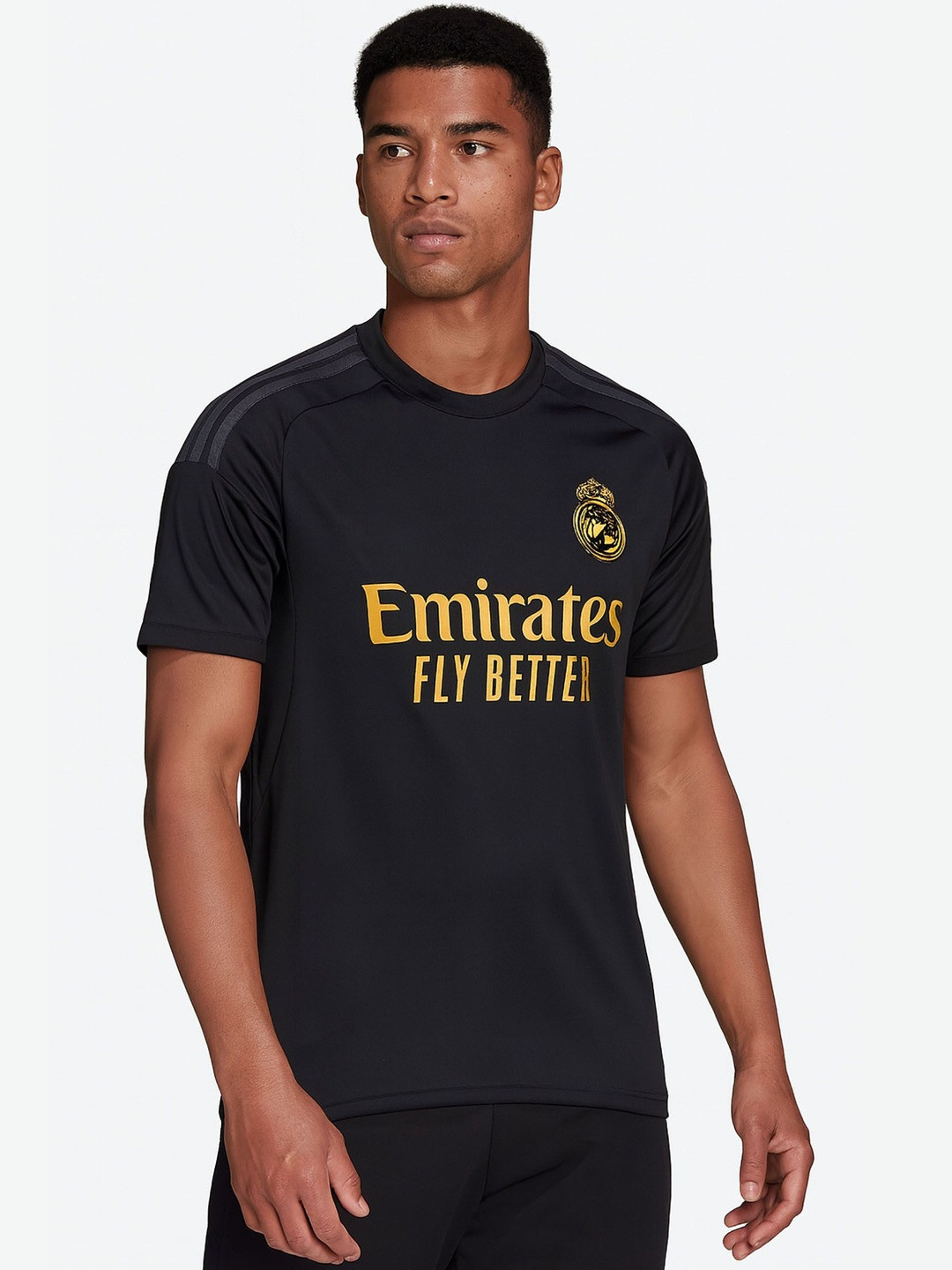 dostitch Men Typography Real Madrid Printed Dri-FIT Regular Fit Sports T-shirt