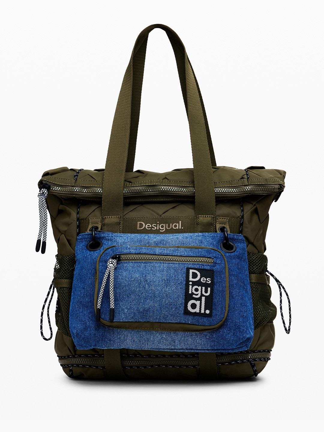 Desigual Women Handbag Convertible Expandable Backpack with Zip Pouch