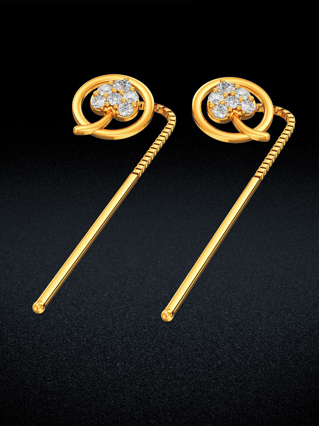 Joyalukkas Women 22Kt Gold Fish Hook Earwire Drop Earring - 2.7 g